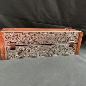 Belvedere Vodka Box LE Empty Wood Pewter Doors Leather Tradycja Historyczna